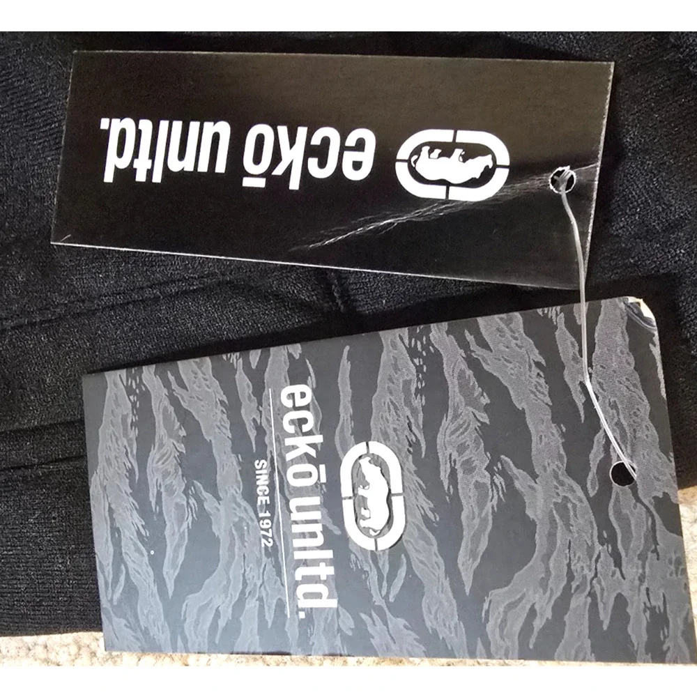 Ecko Unltd Mens Medium Black Red Gray Colorblock Fleece Jogger Sweatpants NWT